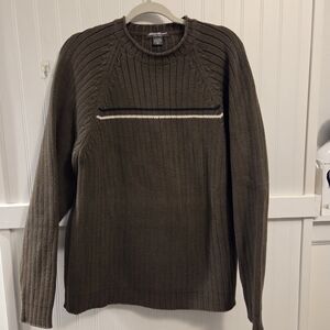 Vintage Eddie Bauer Men's Hunter Green Crewneck Sweater